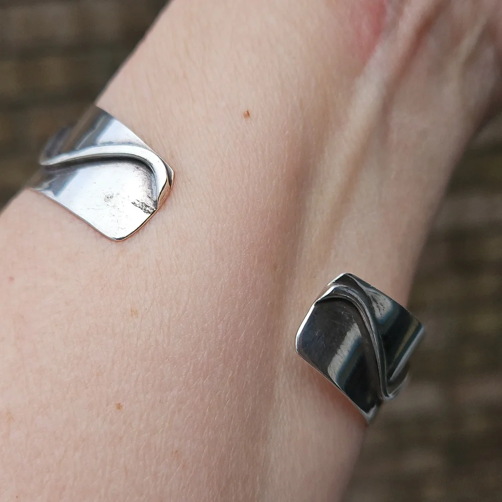 Sterling Silver Wave Cuff Bracelet - Picture 3 of 6